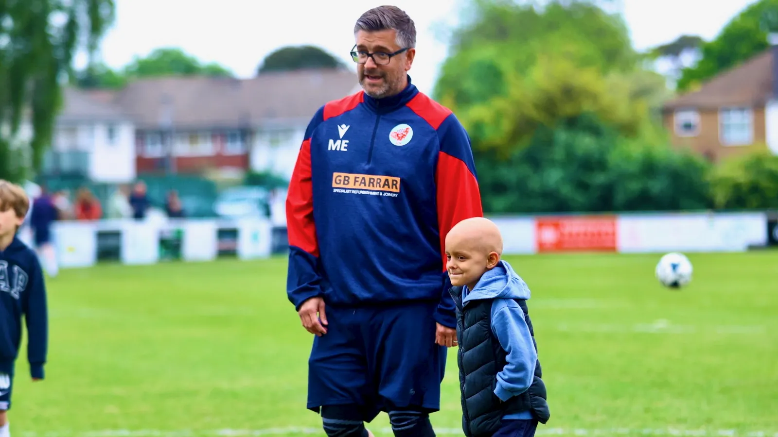 Mark coaching on the pitch