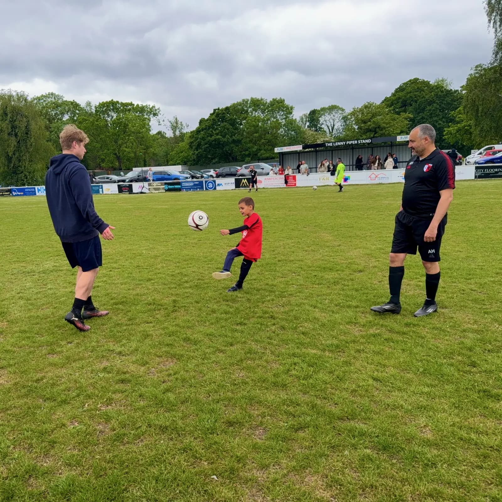 Aleks getting a kickabout in before the match - rocket of a shot incoming