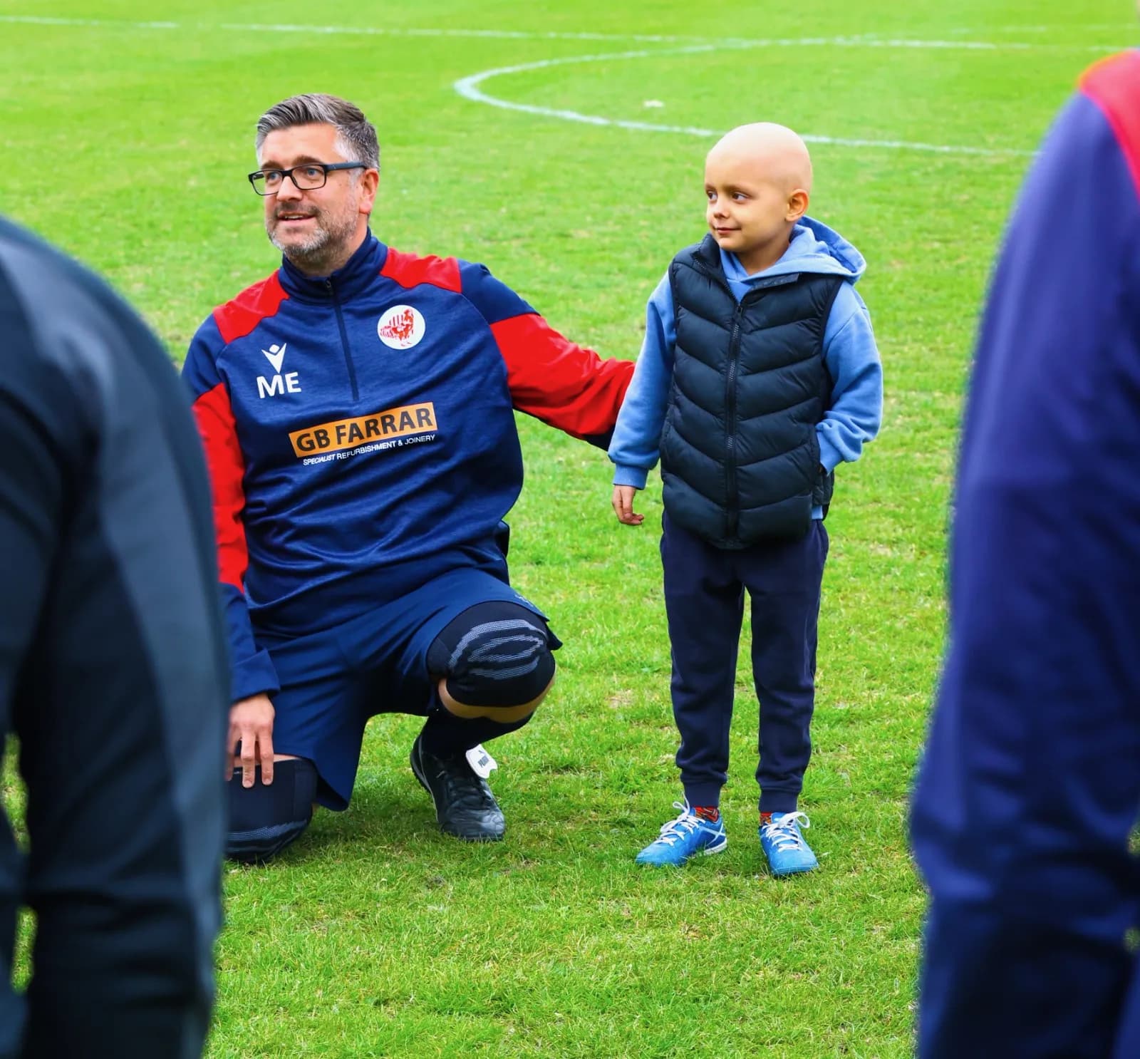 Mark Ede, one of the event organisers, with Aleks on the pitch