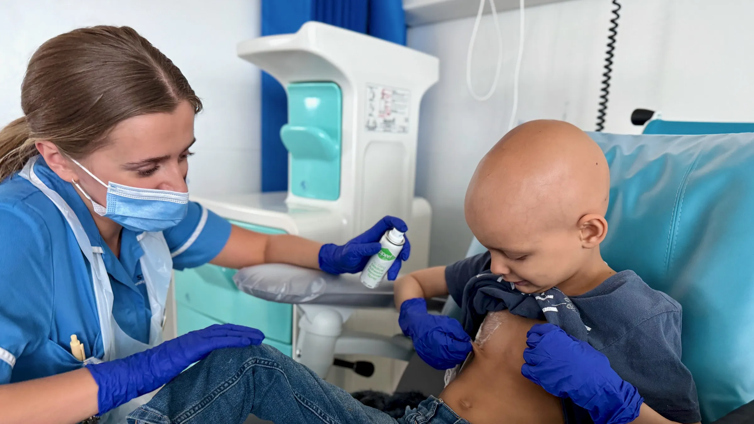 Hickman Line Dressing Change