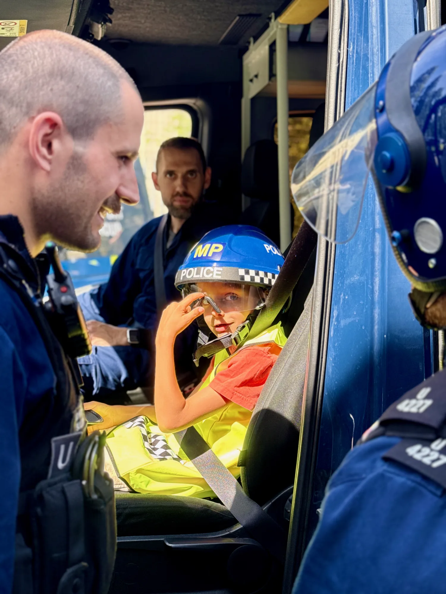Helmet on and belted into the TSG carrier, rolling out with the crew - lights, sirens, the works.