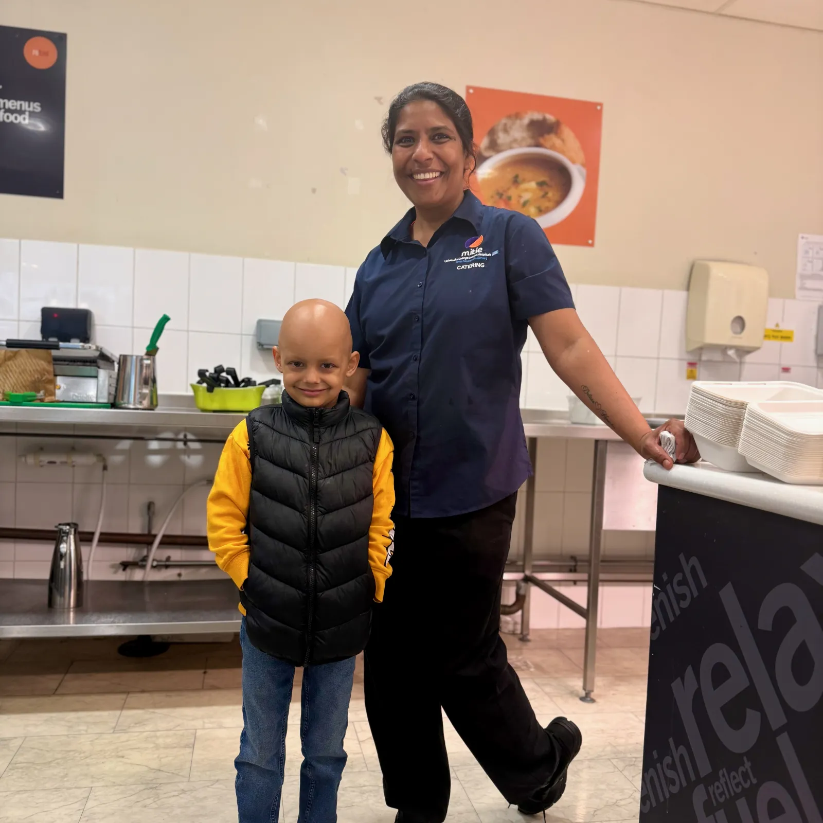 A moment of normality and warmth in the hospital canteen