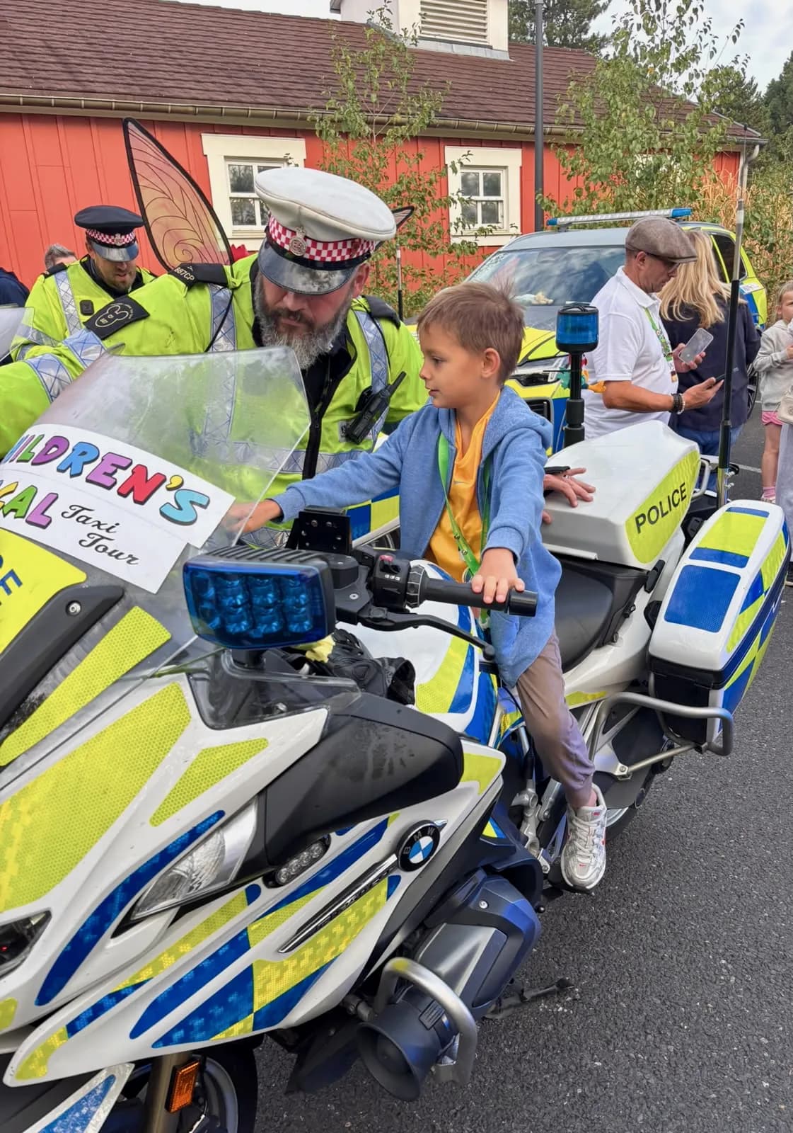 Before we leave, Aleks takes the controls of a City of London Police motorbike.